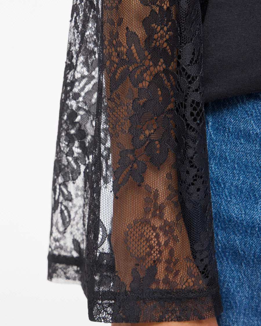 VIABIA LACE SLEEVE T-SHIRT