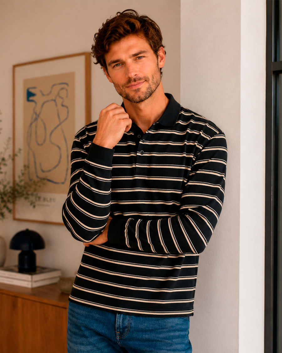 Striped Ls Polo