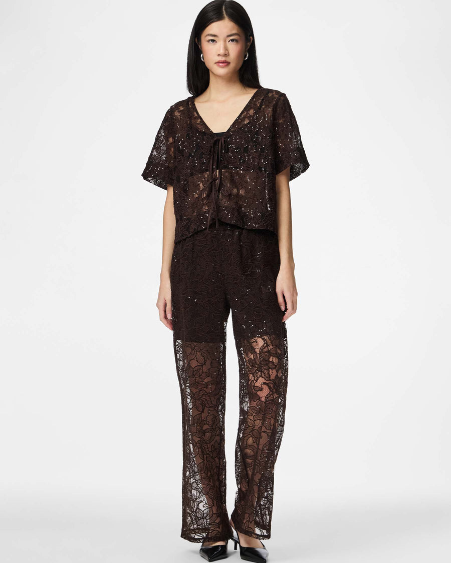 PCLOUISE V-NECK TIE TOP