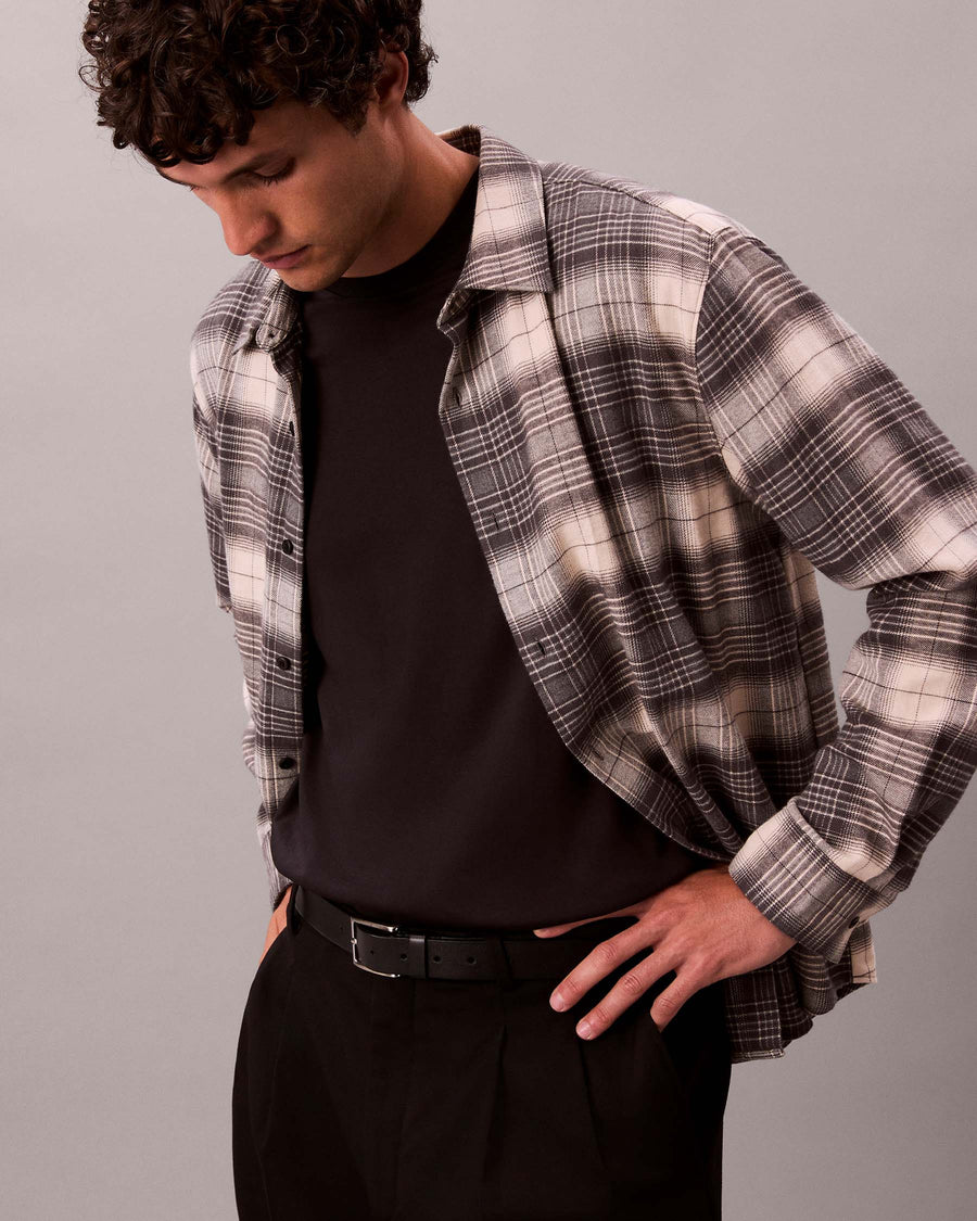 LS BRUSHED PLAID EASY SHIRT