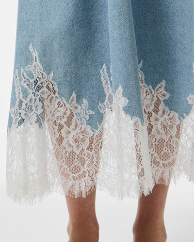 PCFENI LACE DENIM MIDI DRESSThumbnail 
