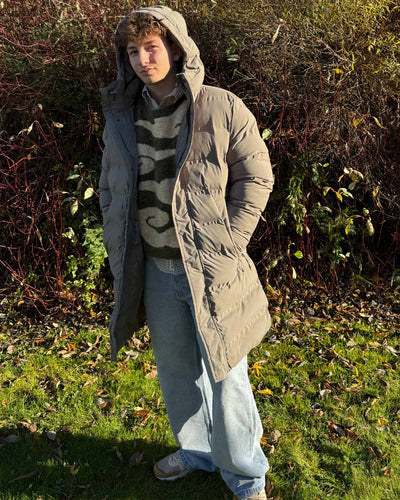 Coated long puffer jacketThumbnail 