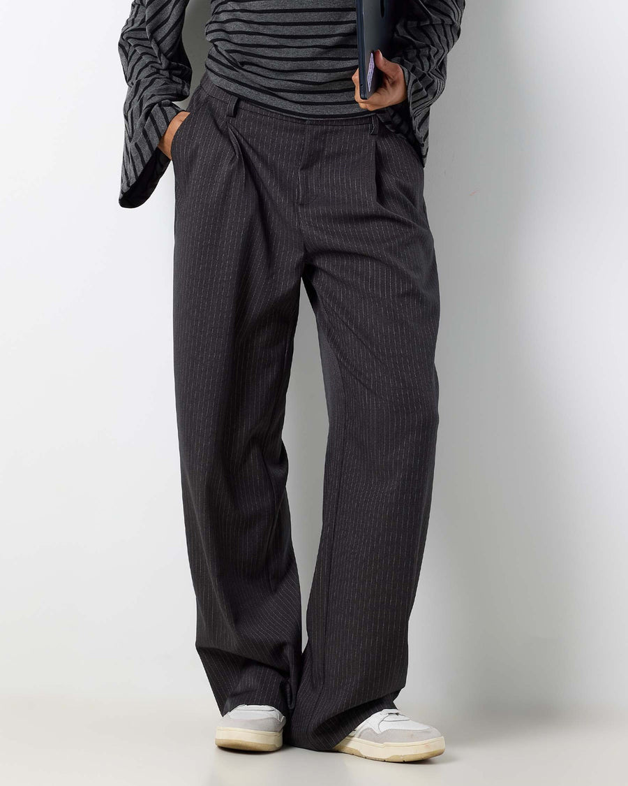 NMPINE MW PINSTRIPE SCARF PANT