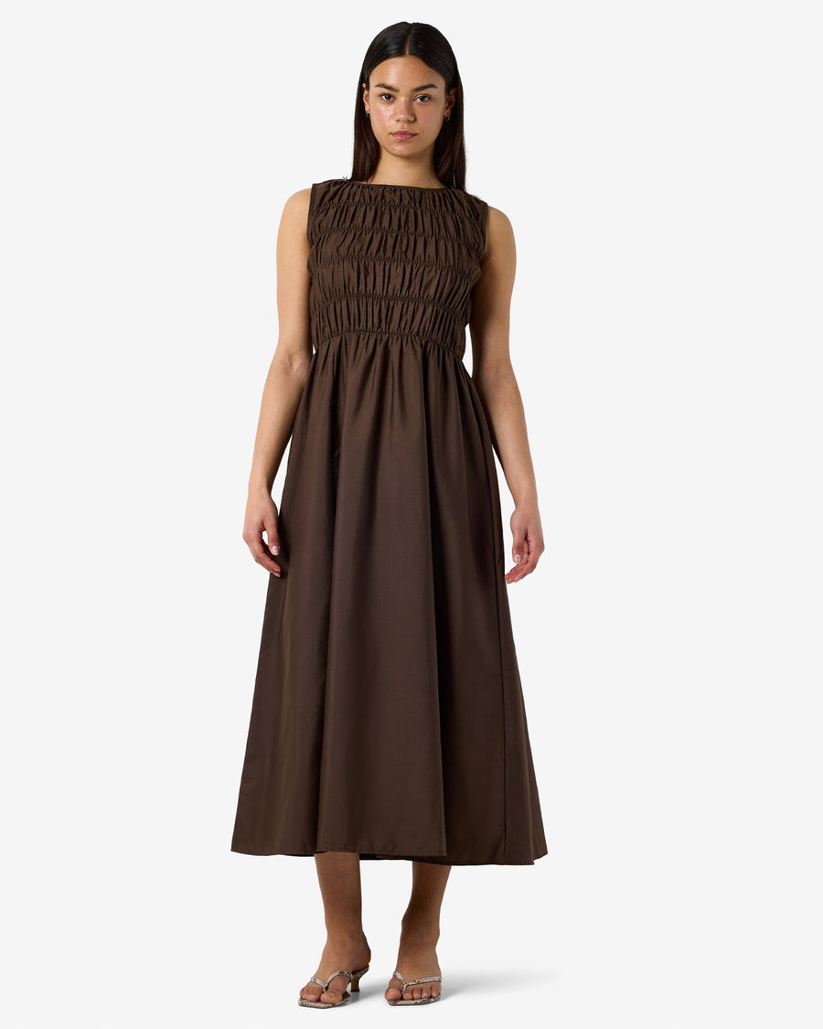 NMFJOLA L/S MIDI SMOCK DRESS