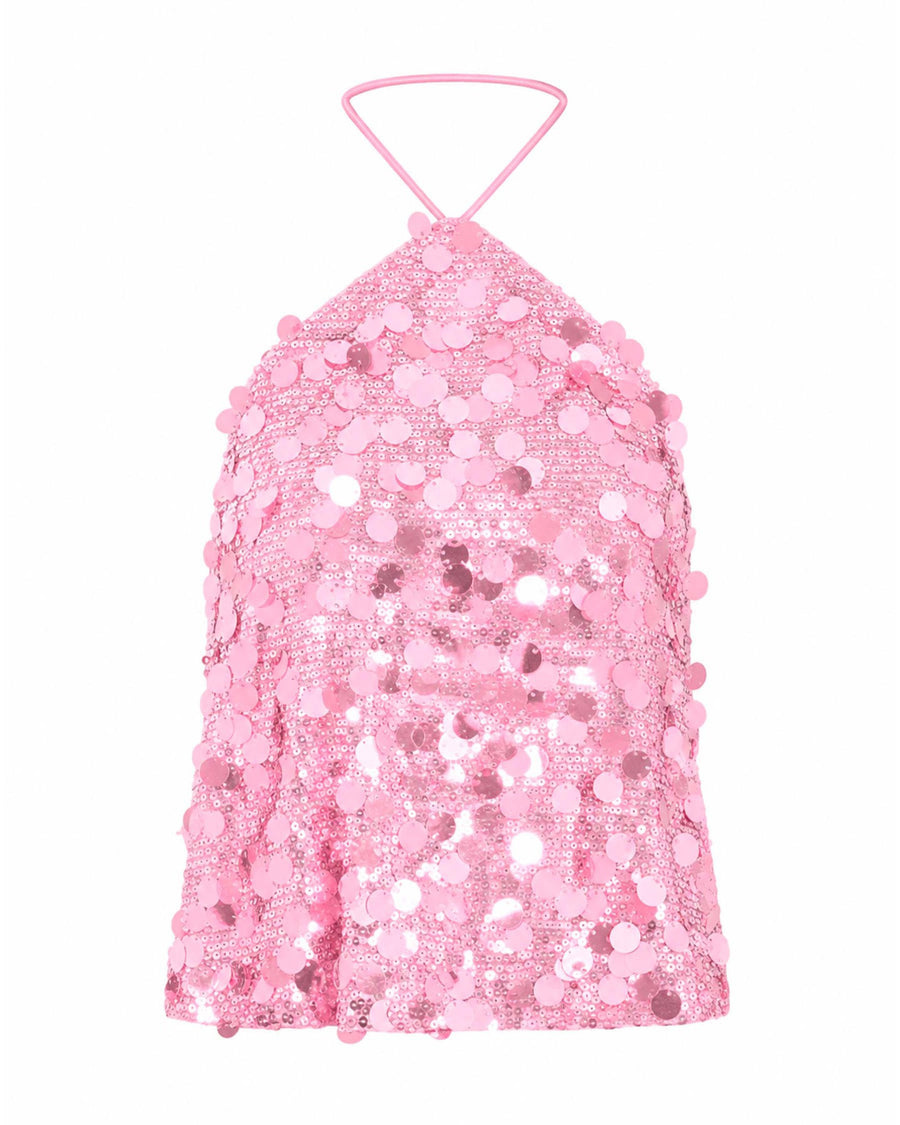 NMTAYLOR HALTERNECK SEQUIN TOP