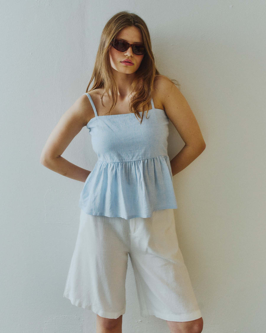 Purlelly linen top
