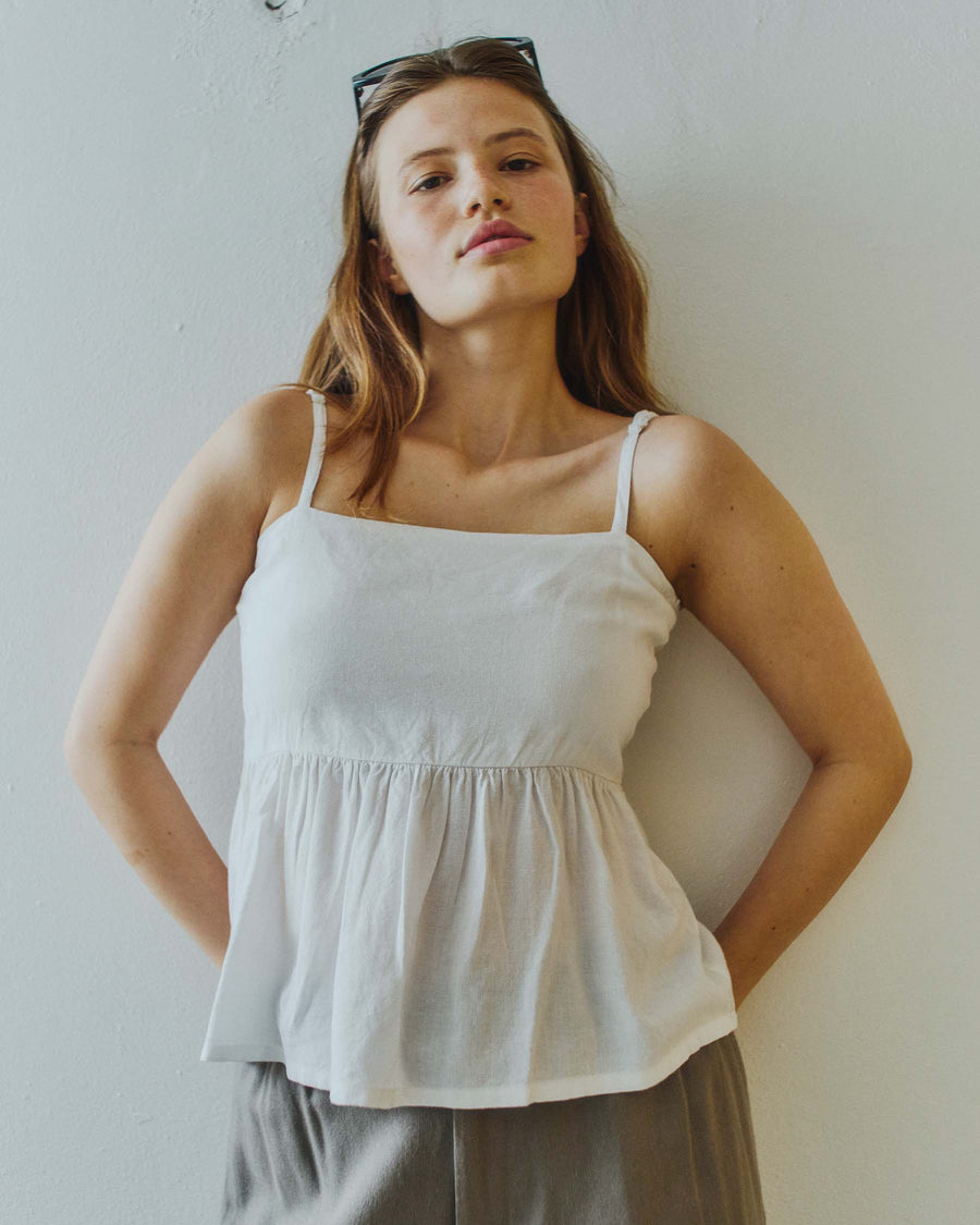 Purlelly linen top