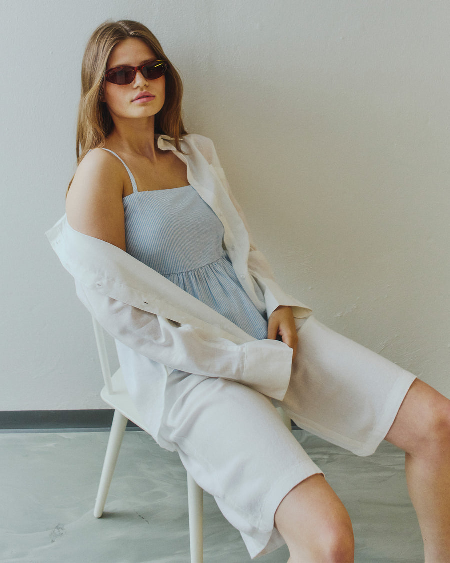Purlelly linen top
