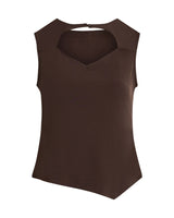 OBJLINA S/L CUT OUT O-NECK TOP