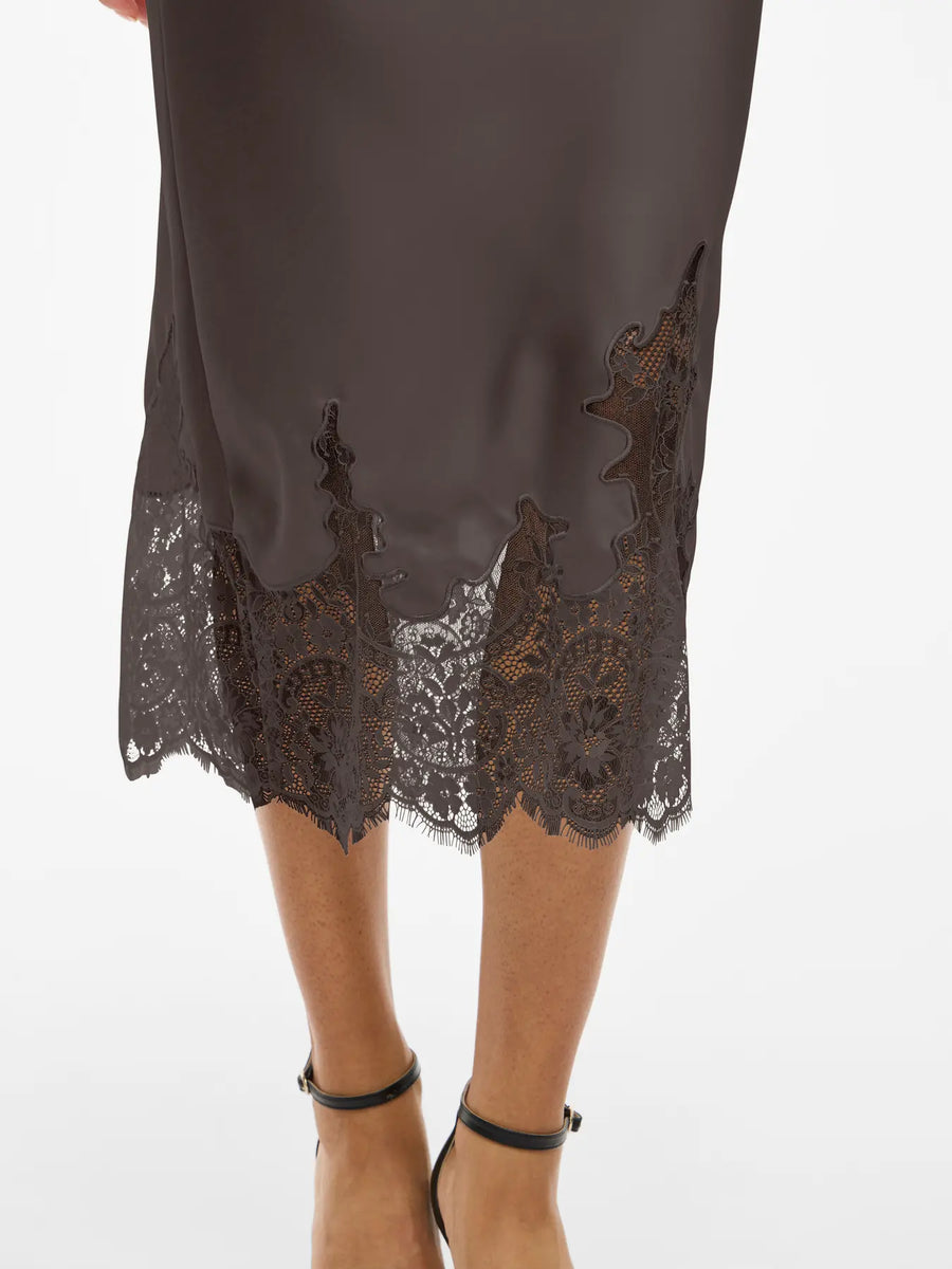 VISABEL HW MIDI LACE SKIRT