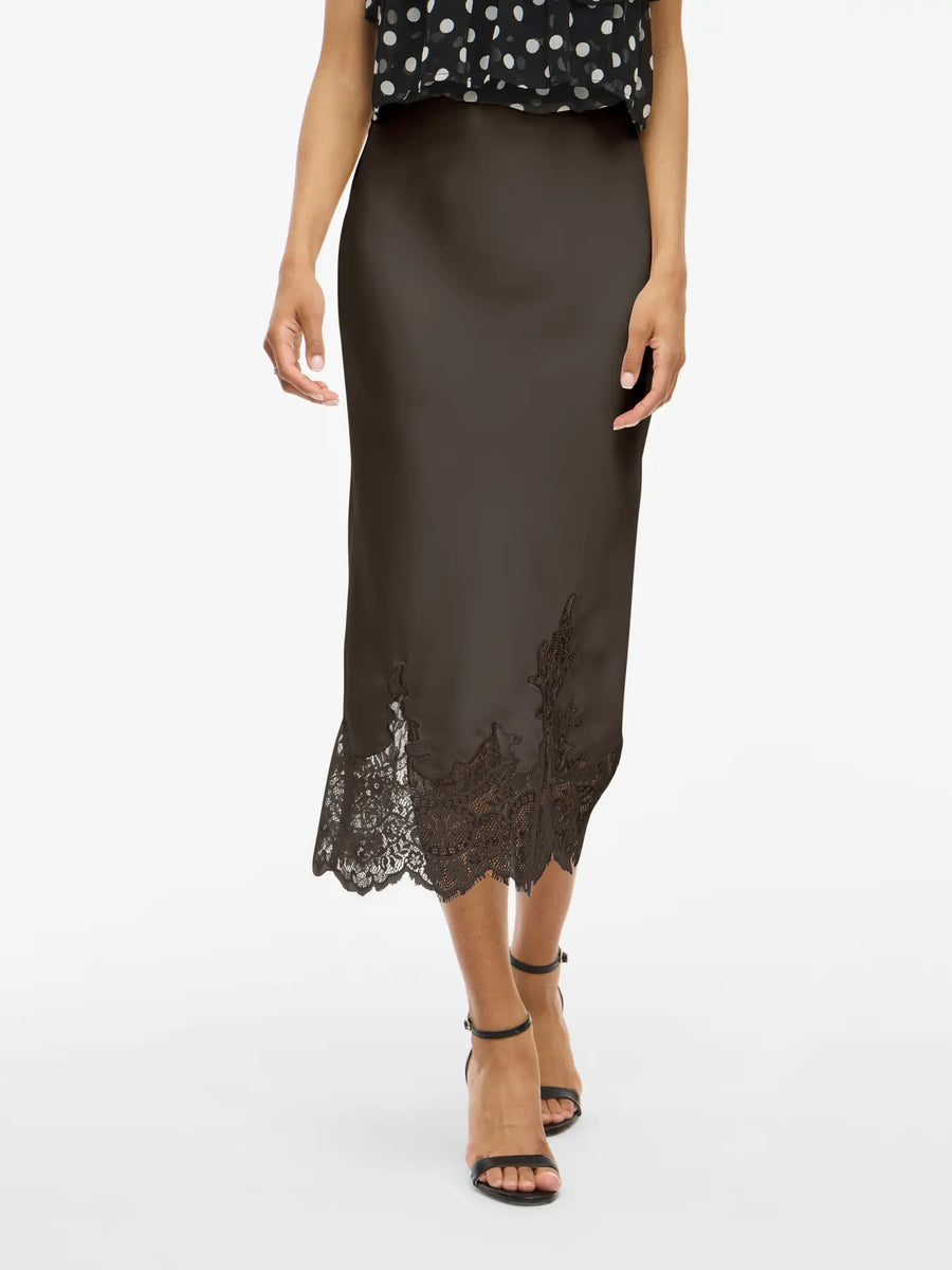 VISABEL HW MIDI LACE SKIRT
