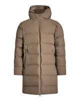 Coated long puffer jacket