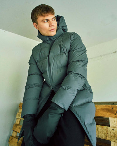Coated long puffer jacketThumbnail 