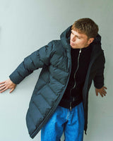 Coated long puffer jacket