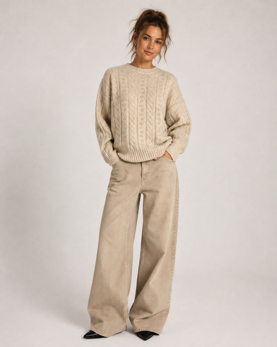 Petale cable knit blouse