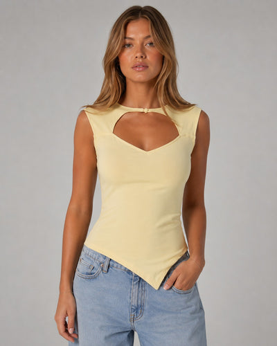 OBJLINA S/L CUT OUT O-NECK TOPThumbnail 