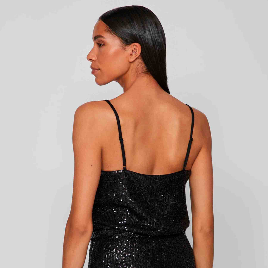 Vimaia strap v-neck sequin top