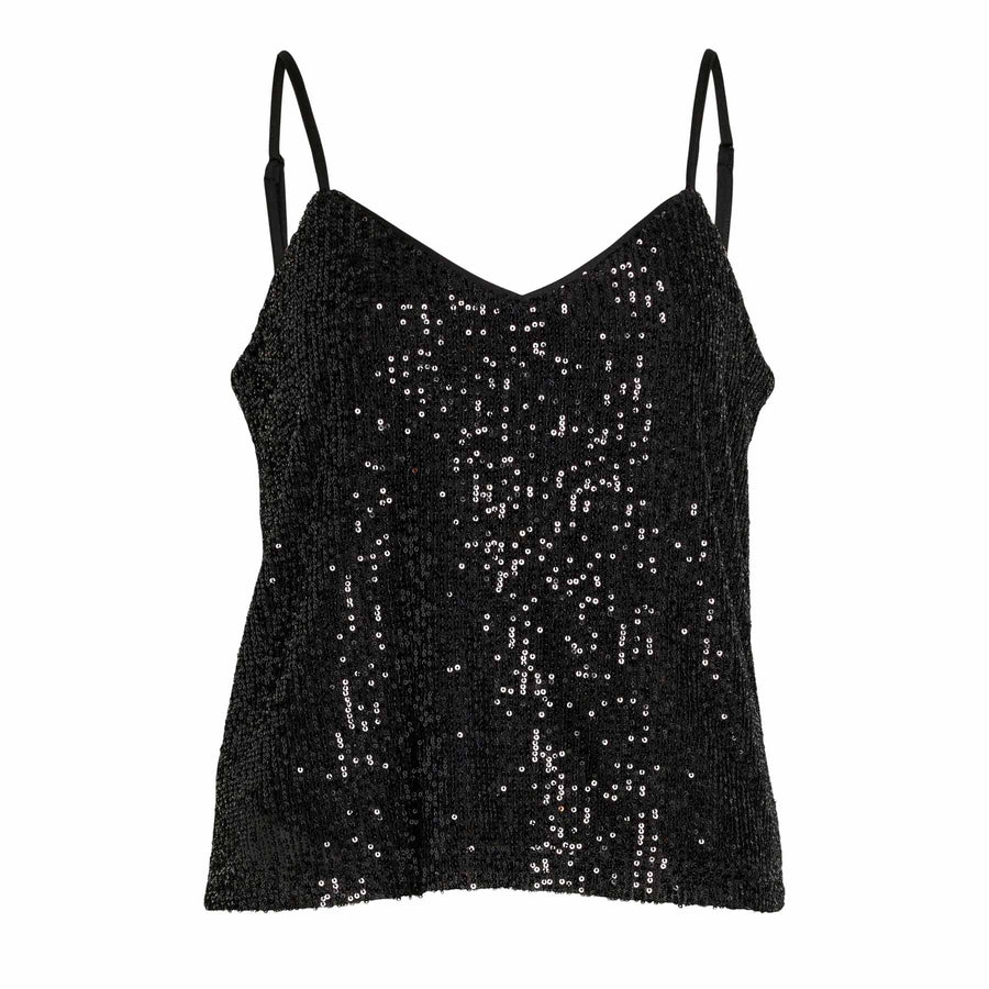 Vimaia strap v-neck sequin top