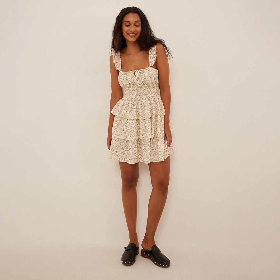 Flounce detail dress