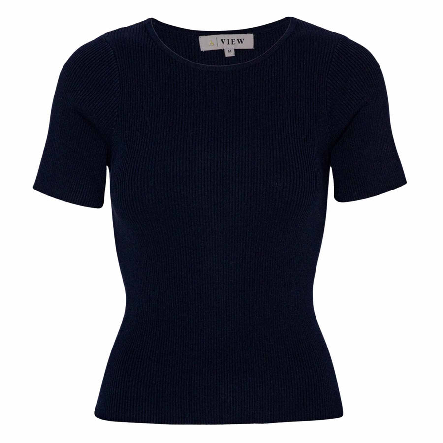 Rib knit short sleeve