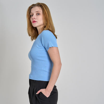 Rib knit short sleeveThumbnail 