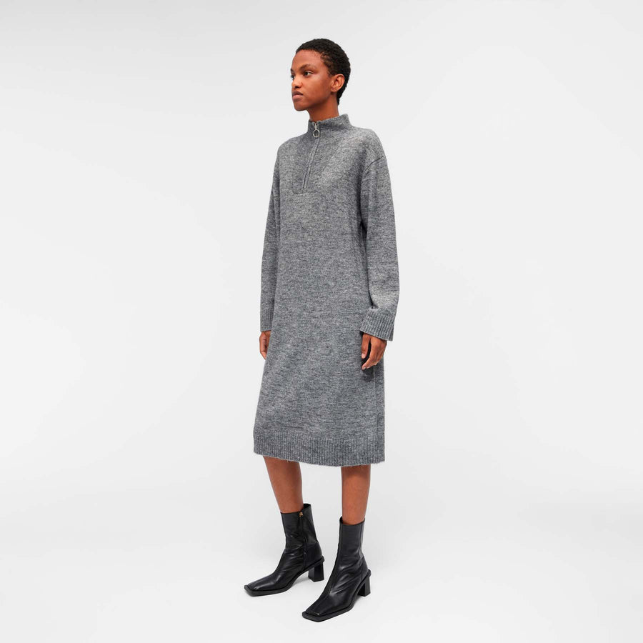 Objminna l/s zip knit dress