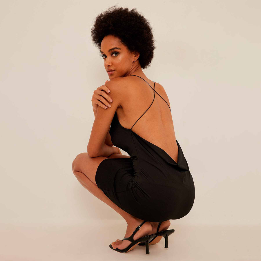 Cowl back dress
