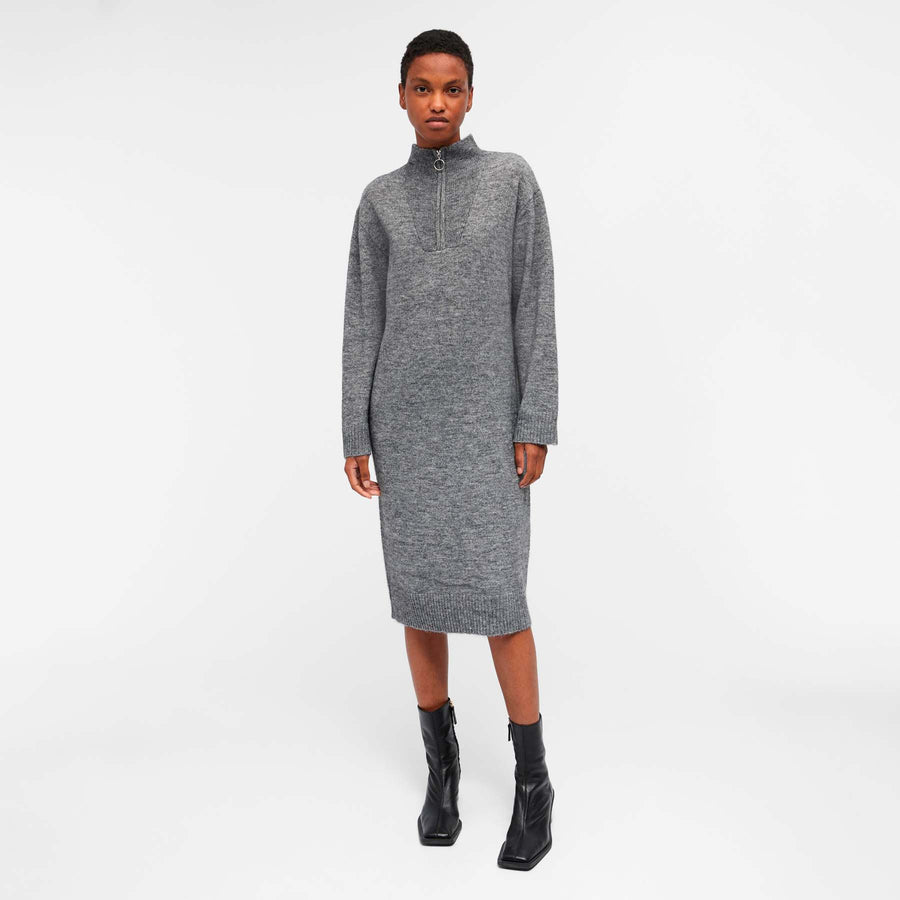 Objminna l/s zip knit dress