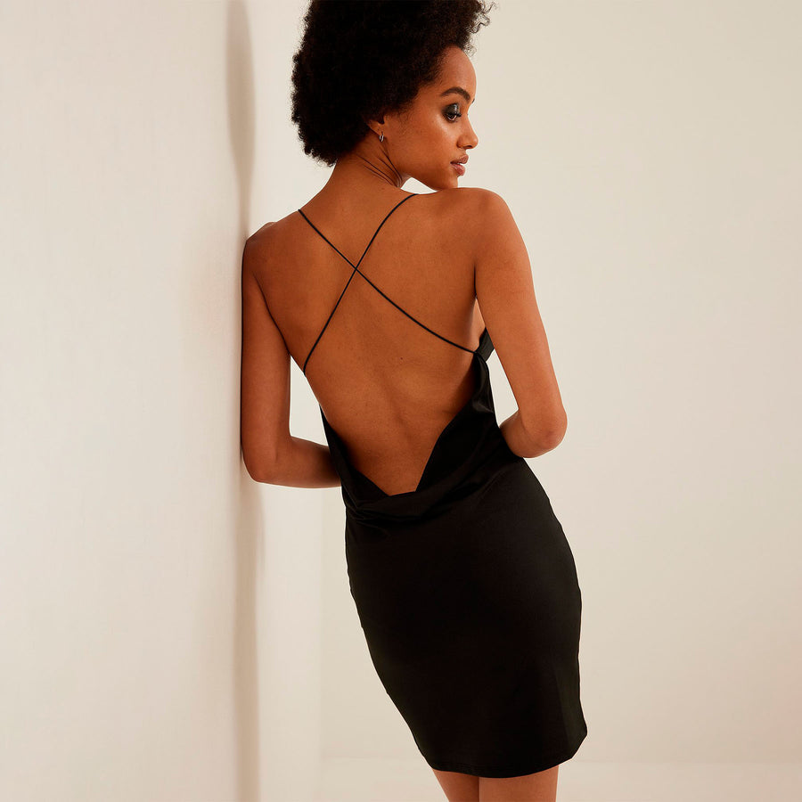 Cowl back dress