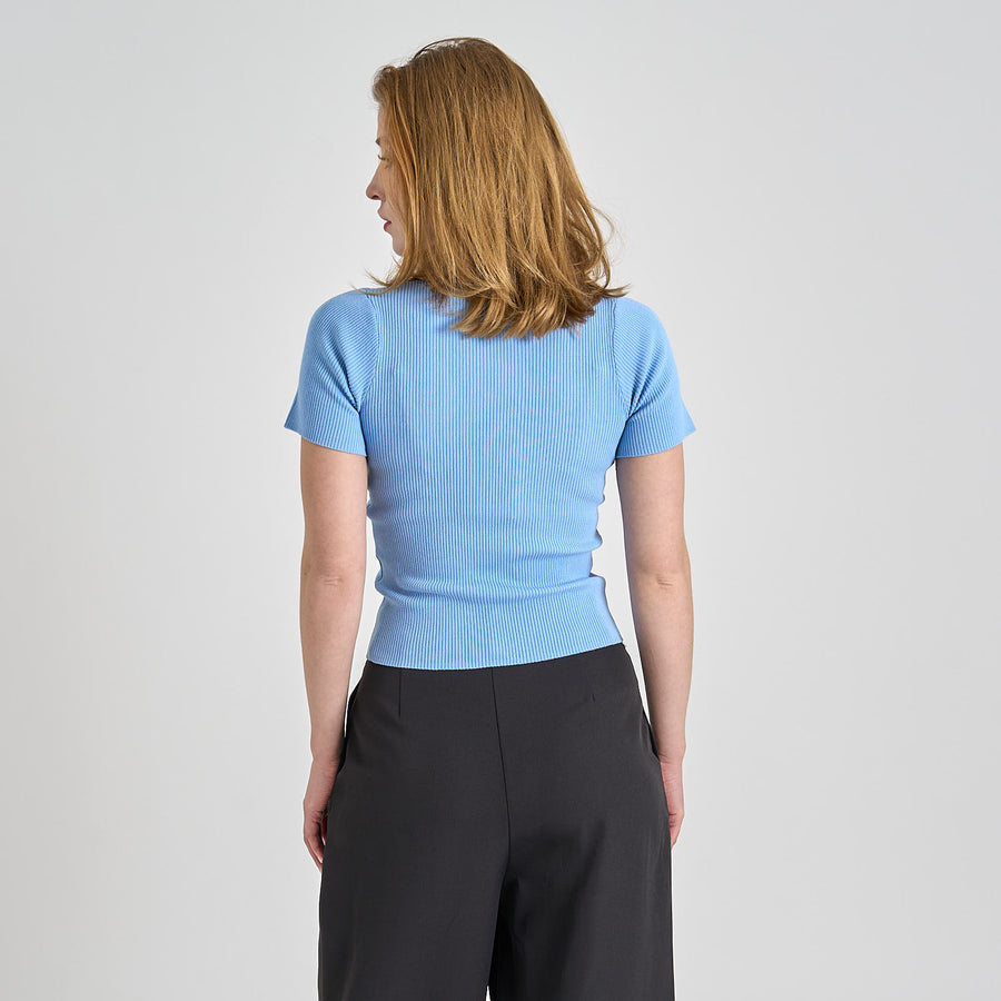 Rib knit short sleeve