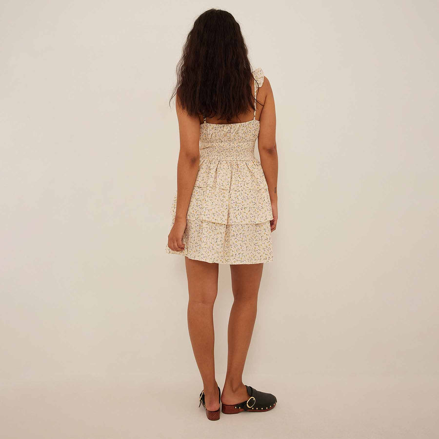 Flounce detail dress