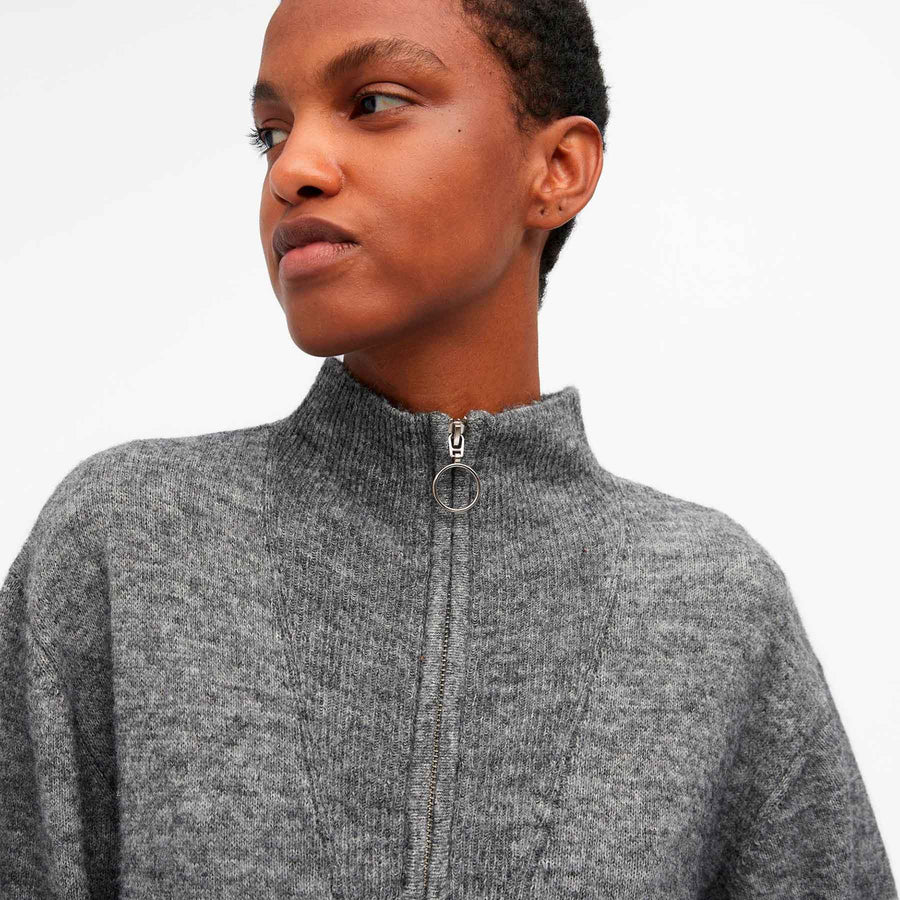 Objminna l/s zip knit dress