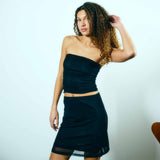 Purmillymy mesh slit skirt