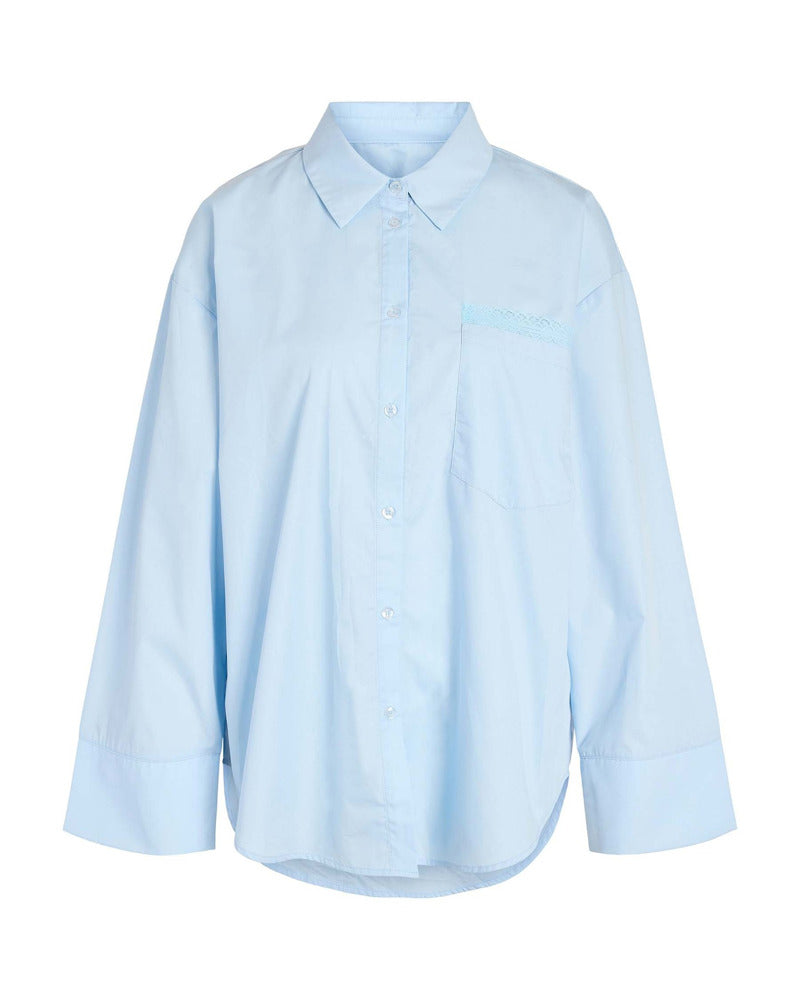 NMFRIDA L/S BUTTON LACE SHIRT