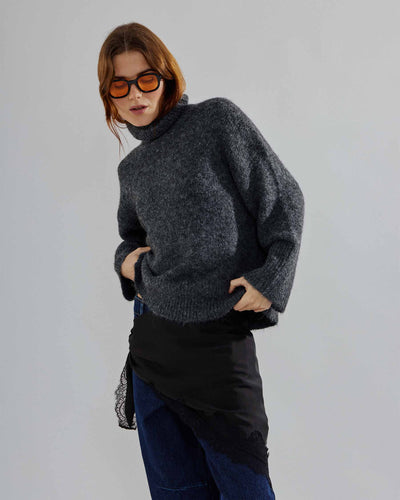 Nona fluffy highneck knitThumbnail 