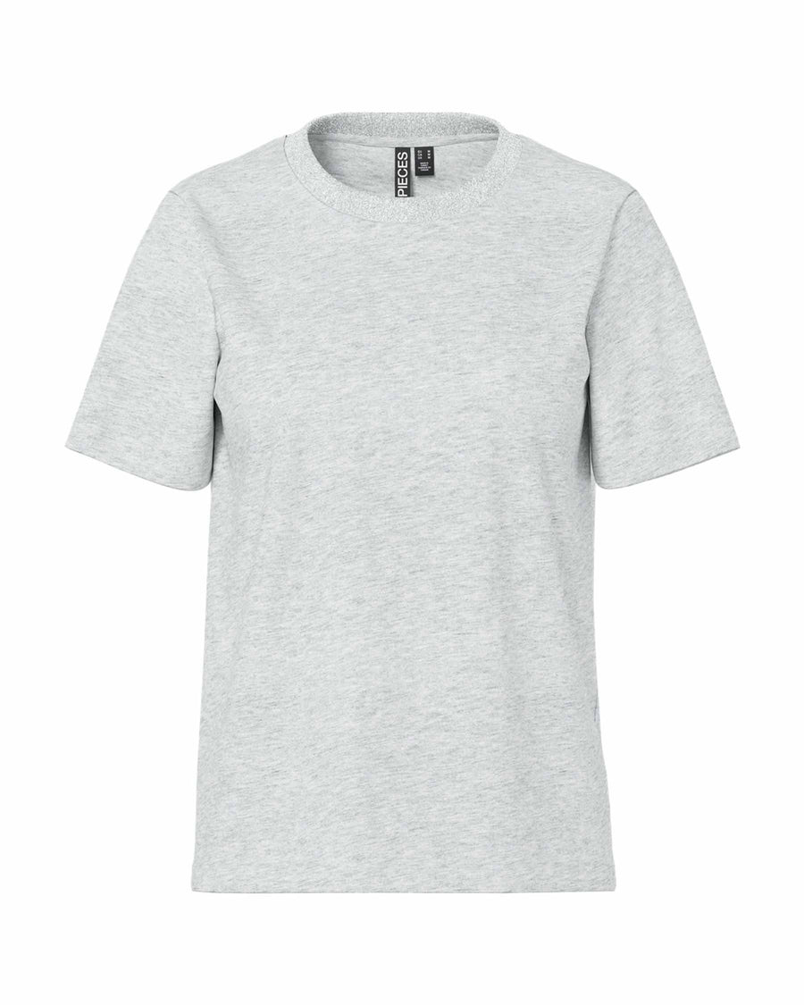 PCRIA SS LUREX NECK TEE