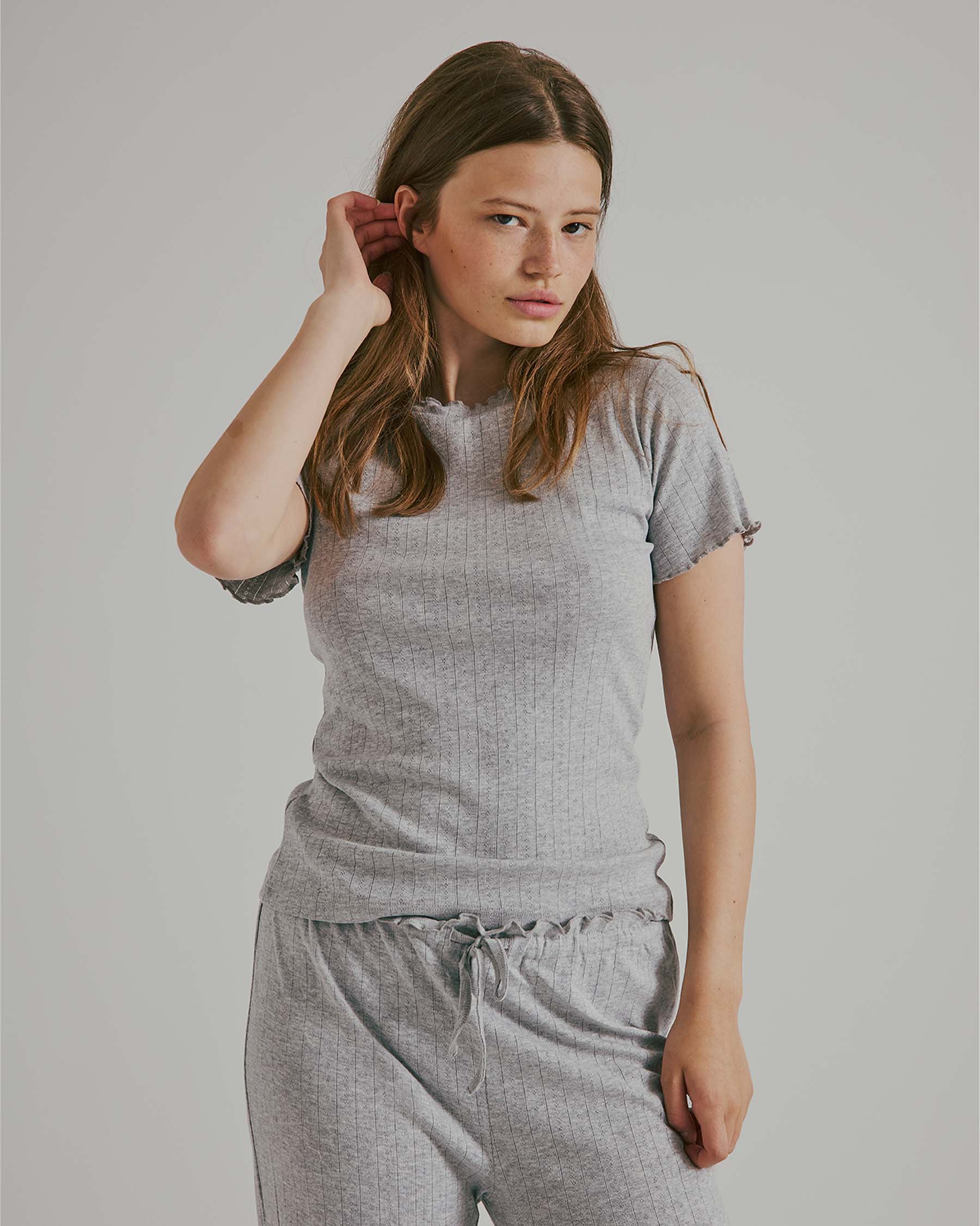 Puranine ss pointelle tee – Kings Queens