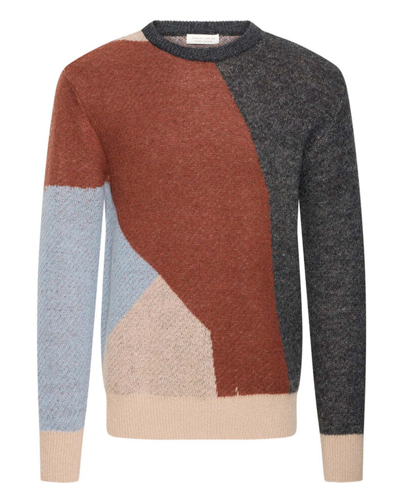 CFNOE geometric crew neck knit