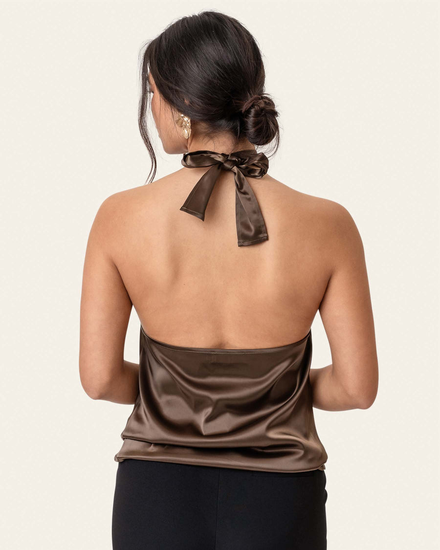 BYIC - Hollyic Wrap Top A2553 - Dark Brown