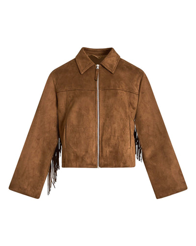 Amy faux suede fringe jacket Thumbnail