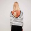 NA-KD - Deep back stripe top