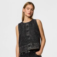 Pieces - Pcnoel sl o-neck denim top