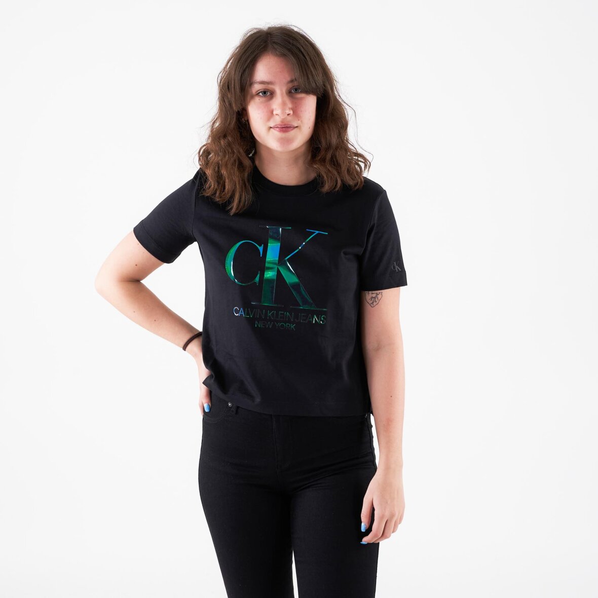 iridescent ck straight tee